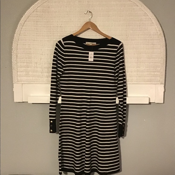 Loft Women’s Black and White Striped Dress (NWT) - Picture 3 of 10